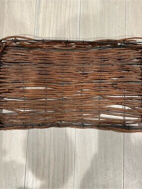Woven Natural Brown Rattan Storage Basket Tray
